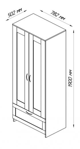 Шкаф двухдверный Сириус с 1 ящиком белый в Солнечном - solnechnyj.katalogmebeli.com | фото 2