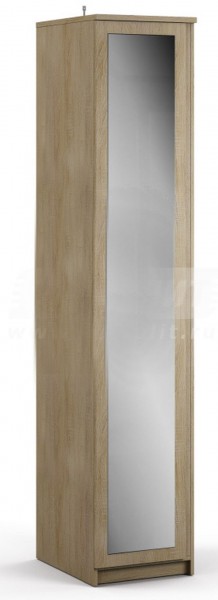 Веста СБ-2260 Шкаф 1 дверный с зеркалом Дуб Сонома в Солнечном - solnechnyj.katalogmebeli.com | фото