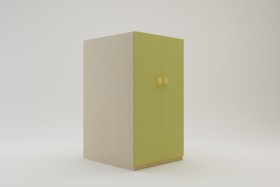Шкаф под кровать второго яруса Смайли (Зеленый/корпус Клен) в Солнечном - solnechnyj.katalogmebeli.com | фото