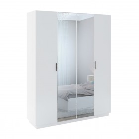 Шкаф с зер. 4 двери М22 Спальня Тиффани (белый текстурный) в Солнечном - solnechnyj.katalogmebeli.com | фото
