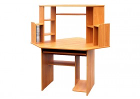 Угловой компьютерный стол (Вишня Оксфорд) в Солнечном - solnechnyj.katalogmebeli.com | фото