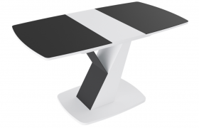 Стол обеденный «Гарда» Тип 1 (Белый/Стекло матовое черный графит) в Солнечном - solnechnyj.katalogmebeli.com | фото 5