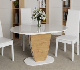 Стол обеденный «Монреаль» Тип 1 (Белый глянец/Бунратти) в Солнечном - solnechnyj.katalogmebeli.com | фото