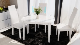 Стол обеденный «Портофино» (Белый глянец/Стекло белое) в Солнечном - solnechnyj.katalogmebeli.com | фото 2