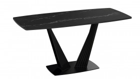 Стол раздвижной «Фабио» Тип 1 (Черный муар/Стекло черное) в Солнечном - solnechnyj.katalogmebeli.com | фото 4