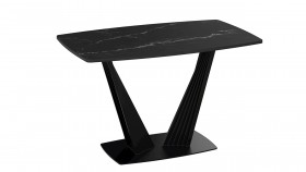 Стол раздвижной «Фабио» Тип 1 (Черный муар/Стекло черное) в Солнечном - solnechnyj.katalogmebeli.com | фото 5