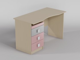 Стол (столешница с выемкой) Грэйси (Розовый/Серый/корпус Клен) в Солнечном - solnechnyj.katalogmebeli.com | фото