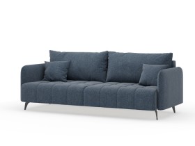 Валериан диван трёхместный прямой Синий, ткань RICO FLEX 101 в Солнечном - solnechnyj.katalogmebeli.com | фото 1