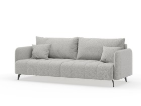 Валериан диван трёхместный прямой Светло-серый, ткань RICO FLEX 108 в Солнечном - solnechnyj.katalogmebeli.com | фото