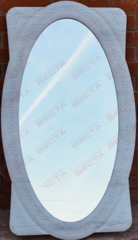 Зеркало Овальное МДФ Белый в Солнечном - solnechnyj.katalogmebeli.com | фото 1